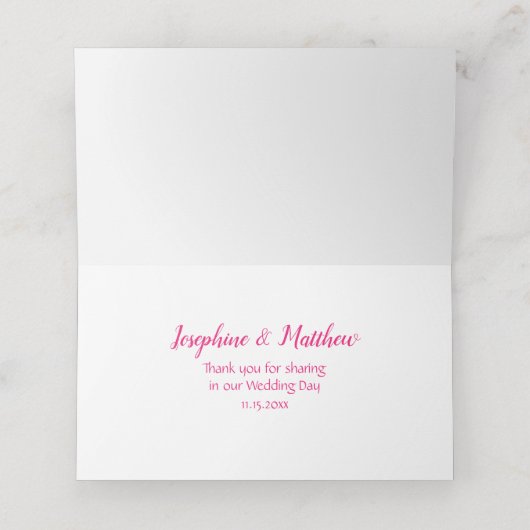 Tropische Strijklichten Bloemenbruiloft Plaatskaartje (Binnenkant ongevouwen)