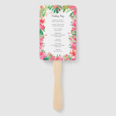 Tropische String Lights Bloemen bruiloft programma Handwaaier (Achterkant)