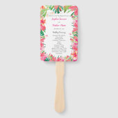 Tropische String Lights Bloemen bruiloft programma Handwaaier (Voorkant)