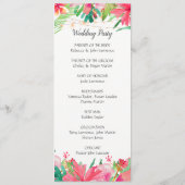 Tropische String Lights Bloemen bruiloft programma Programmakaart (Achterkant)