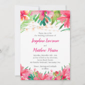 Tropische String Lights Bloemen bruiloft uitnodigi Kaart (Voorkant)