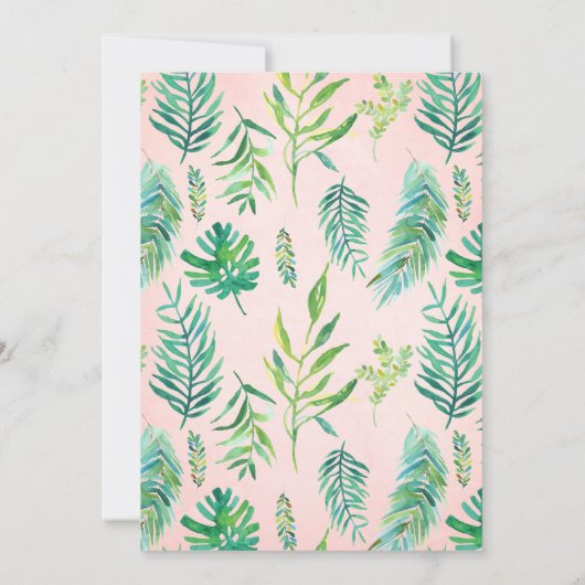 Tropische String Lights Bloemen bruiloft uitnodigi Kaart (Achterkant)