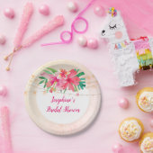 Tropische String Lights Bloemen Vrijgezellenfeest Papieren Bordje (Feest)