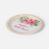 Tropische String Lights Bloemen Vrijgezellenfeest Papieren Bordje (Gekanteld)