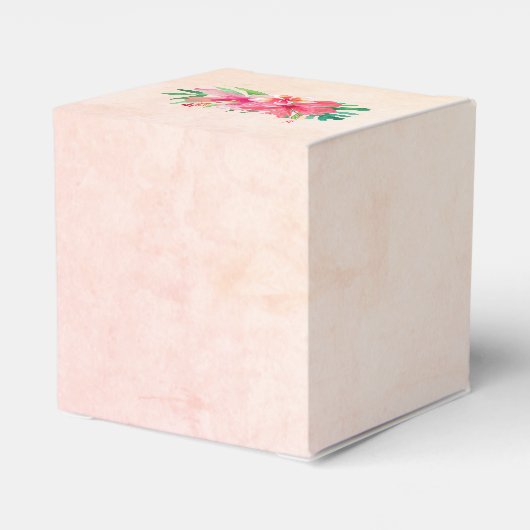 Tropische String Lights Bloemen Waterverf Bruiloft Bedankdoosjes (Achterkant)