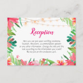 Tropische String Lights bloemenbruiloft behuizing Informatiekaartje (Voorkant)