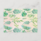 Tropische String Lights bloemenbruiloft behuizing Informatiekaartje (Achterkant)