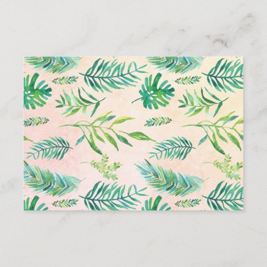 Tropische String Lights bloemenbruiloft behuizing Informatiekaartje (Achterkant)