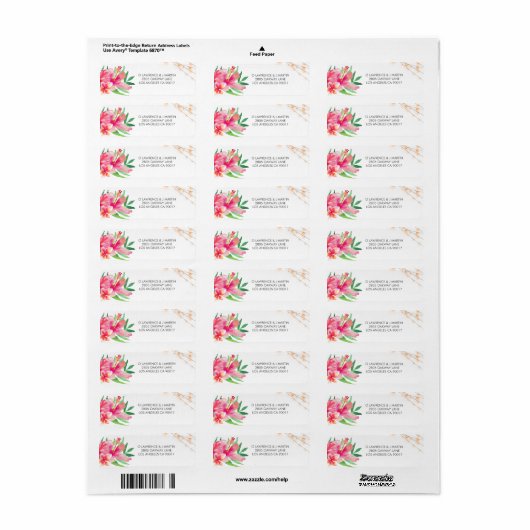 Tropische String Lights Floral Etiket (Full Sheet)