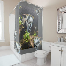 Tropische striped Fish Shower Curtain