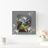 Tropische strips tegen de muur vierkante klok (Huis)