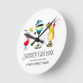 Tropische Summer Cocktail Drink Retro Home Bar Ronde Klok (Hoek)