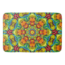 Tropische Sunburst  Fractal Kaleidoscope Badmat