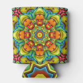 Tropische Sunburst  Fractal Kaleidoscope Blikjeskoeler (Achterkant)