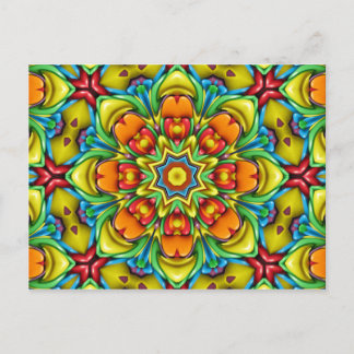 Tropische Sunburst  Fractal Kaleidoscope Briefkaart