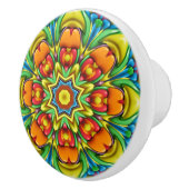 Tropische Sunburst  Fractal Kaleidoscope Keramische Knop (Rechts)