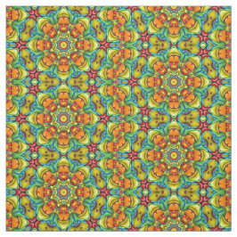 Tropische Sunburst Fractal Kaleidoscope Stof