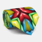 Tropische Sunburst  Fractal Kaleidoscope Stropdas (Opgerold)