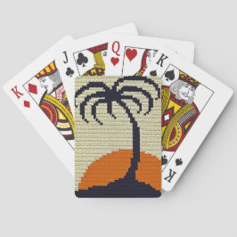 Tropische Sunrise Crochet Print Classic Speelkaarten