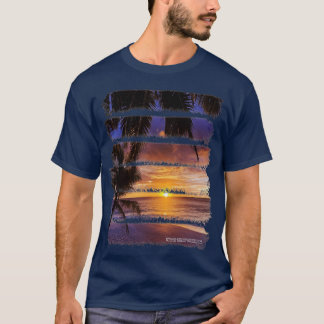 Tropische Sunset Beach Palm Trees Ocean Sand T-shirt