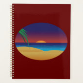 Tropische Sunset Beach Palm verlaat oceaangolven Planner (Voorkant)