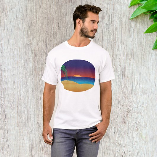 Tropische Sunset Beach Palm verlaat oceaangolven T-shirt