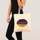 Tropische Sunset Beach Palm verlaat oceaangolven Tote Bag