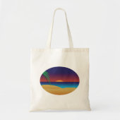Tropische Sunset Beach Palm verlaat oceaangolven Tote Bag (Voorkant)