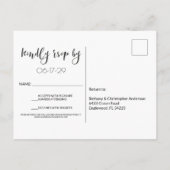Tropische Sunset Beach String Lights Wedding RSVP Uitnodiging Briefkaart (Achterkant)