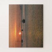 Tropische Sunset Boats Caribische Oceaan Legpuzzel (Verticaal)