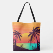 Tropische Sunset Canvas tas (Achterkant)