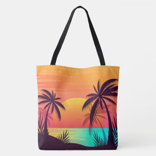 Tropische Sunset Canvas tas (Achterkant)
