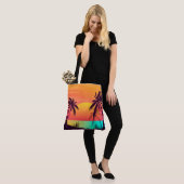 Tropische Sunset Canvas tas (Op model)