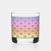 Tropische Sunset Island Groene Palmboom Whisky Glas (Achterkant)