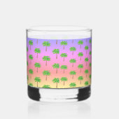 Tropische Sunset Island Groene Palmboom Whisky Glas (Links)