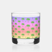 Tropische Sunset Island Groene Palmboom Whisky Glas (Rechts)