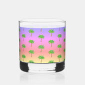 Tropische Sunset Island Time Groene palmboom Whisky Glas (Achterkant)
