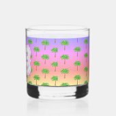 Tropische Sunset Island Time Groene palmboom Whisky Glas (Links)