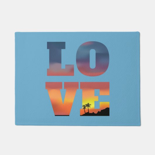 Tropische Sunset Love Deurmat (Voorkant)