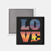 Tropische Sunset Love Magneet (Voorkant / Achterkant)