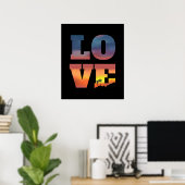 Tropische Sunset Love Poster (Thuiskantoor)