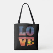 Tropische Sunset Love Tote Bag (Achterkant)