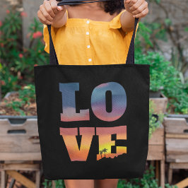 Tropische Sunset Love Tote Bag