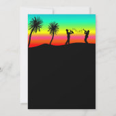 Tropische Sunset Muzikanten Silhouette Verjaardag Kaart (Achterkant)