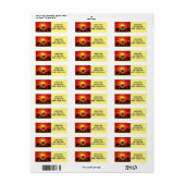 TROPISCHE SUNSET PALM BOMEN TERUGKERNADRESETIKETTE ETIKET (Full Sheet)