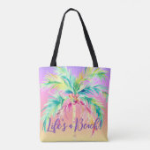 Tropische Sunset Palm Tree Life's a Beach Tote Bag (Achterkant)