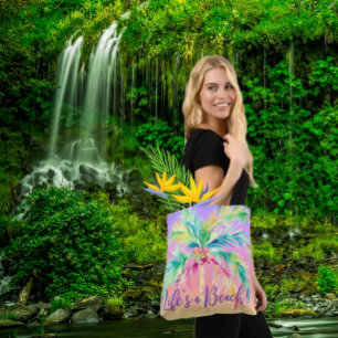 Tropische Sunset Palm Tree Life's a Beach Tote Bag
