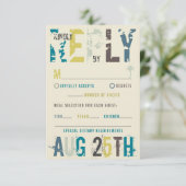 Tropische Sunset Palm Trees Strand Blauw Zomer RSV RSVP Kaartje (Staand voorkant)