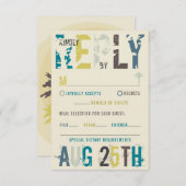 Tropische Sunset Palm Trees Strand Blauw Zomer RSV RSVP Kaartje (Voorkant / Achterkant)