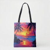 Tropische Sunset Paradise Design Tote Bag (Voorkant)
